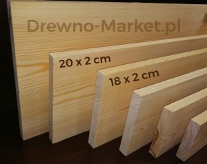 Deska  -  20 x 2 cm - heblowana - SOSNA