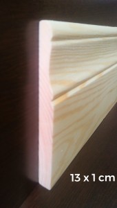 Listwa przypodłogowa 13 x 1 cm - Cokół - Frezowany -  SOSNA KL. A  