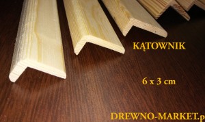 Kątownik  6 x 3 cm - SOSNA