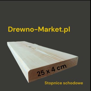 Stopnica Schodowa 25 x 4 cm - SOSNA